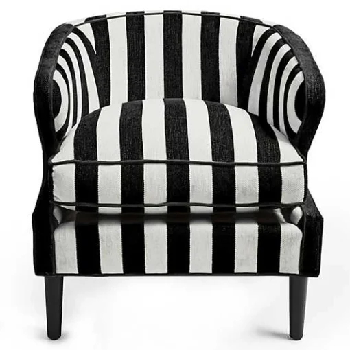 Marquee Black Stripe Chenille Accent Chair