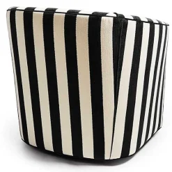 Marquee Black Stripe Chenille Swivel Chair