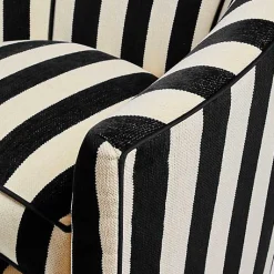 Marquee Black Stripe Chenille Swivel Chair