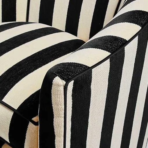 Marquee Black Stripe Chenille Swivel Chair