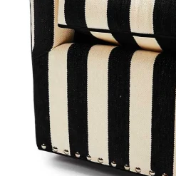Marquee Black Stripe Chenille Swivel Chair