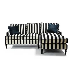 Marquee Black Stripe 2-Piece Right Arm Chaise Sectional