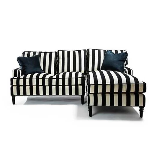 Marquee Black Stripe 2-Piece Right Arm Chaise Sectional