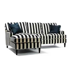 Marquee Black Stripe 2-Piece Left Arm Chaise Sectional