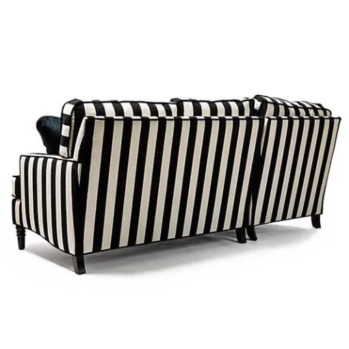Marquee Black Stripe 2-Piece Left Arm Chaise Sectional