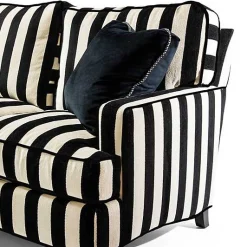 Marquee Black Stripe 2-Piece Right Arm Chaise Sectional