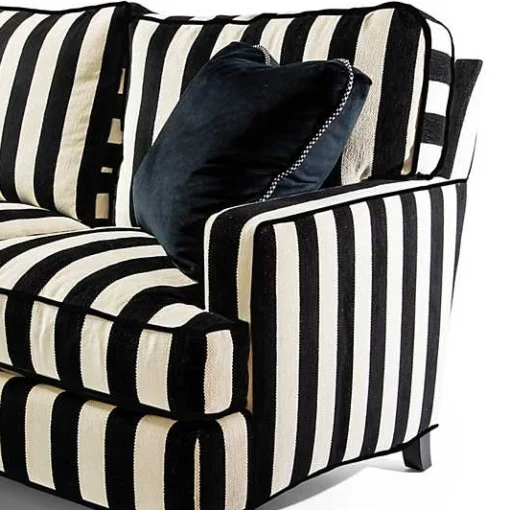 Marquee Black Stripe 2-Piece Right Arm Chaise Sectional