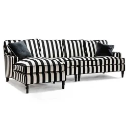 Marquee Black Stripe 2-Piece Right Arm Chaise Sectional