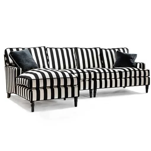 Marquee Black Stripe 2-Piece Right Arm Chaise Sectional