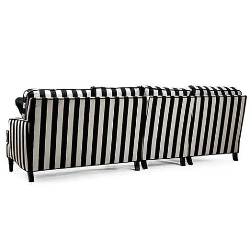 Marquee Black Stripe 2-Piece Left Arm Chaise Sectional