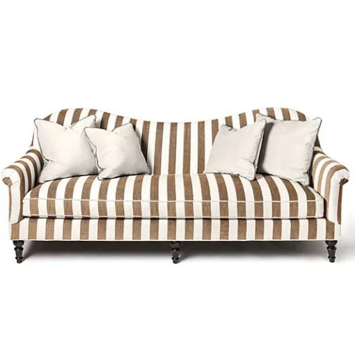 Marquee Brown Stripe Chenille Sofa