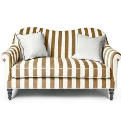 Marquee Brown Stripe Chenille Loveseat