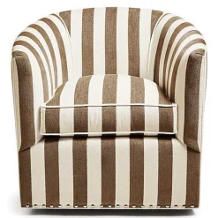 Marquee Brown Stripe Chenille Swivel Chair