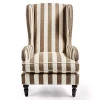 Marquee Brown Stripe Chenille Wing Chair