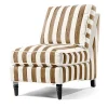 Marquee Brown Stripe Chenille Armless Chair