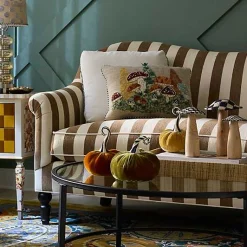 Marquee Brown Stripe Chenille Loveseat
