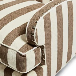 Marquee Brown Stripe Chenille Wing Chair