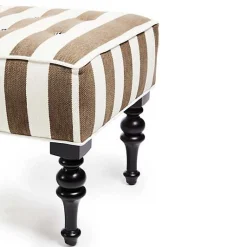 Marquee Brown Stripe Chenille Upholstered Bench