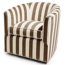 Marquee Brown Stripe Chenille Swivel Chair