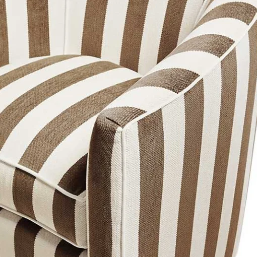 Marquee Brown Stripe Chenille Swivel Chair