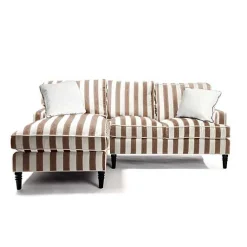 Marquee Brown Stripe 2-Piece Left Arm Chaise Sectional