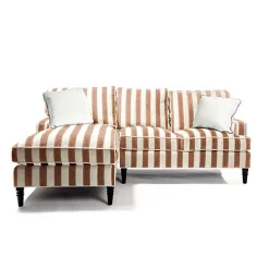 Marquee Brown Stripe 2-Piece Left Arm Chaise Sectional