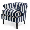 Marquee Navy Stripe Chenille Accent Chair