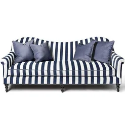 Marquee Navy Stripe Chenille Sofa