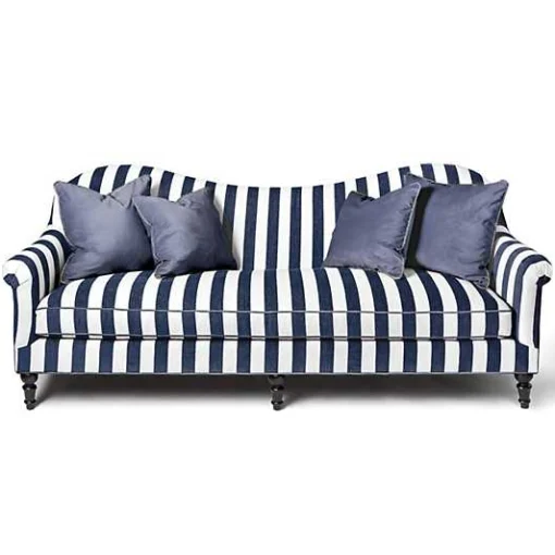 Marquee Navy Stripe Chenille Sofa