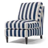 Marquee Navy Stripe Chenille Armless Chair