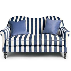 Marquee Navy Stripe Chenille Loveseat