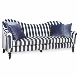 Marquee Navy Stripe Chenille Sofa