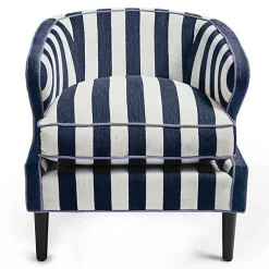 Marquee Navy Stripe Chenille Accent Chair