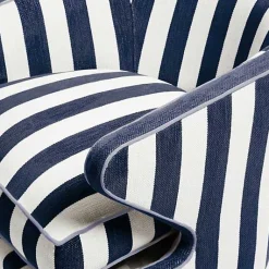 Marquee Navy Stripe Chenille Accent Chair