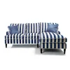 Marquee Navy Stripe 2-Piece Right Arm Chaise Sectional