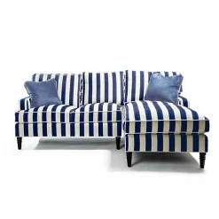 Marquee Navy Stripe 2-Piece Right Arm Chaise Sectional