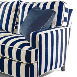 Marquee Navy Stripe 2-Piece Right Arm Chaise Sectional