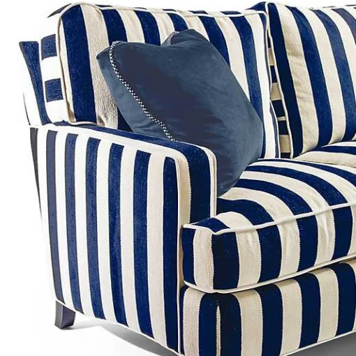 Marquee Navy Stripe 2-Piece Left Arm Chaise Sectional