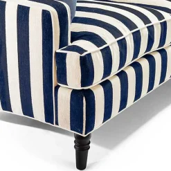 Marquee Navy Stripe 2-Piece Left Arm Chaise Sectional