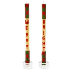 Merry  Bright Dinner Candles, Set of 2