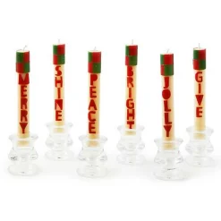 Merry  Bright Mini Dinner Candles, Set of 6