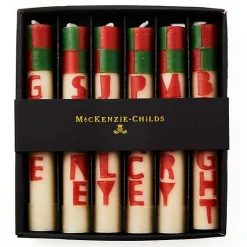 Merry  Bright Mini Dinner Candles, Set of 6