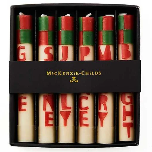 Merry  Bright Mini Dinner Candles, Set of 6