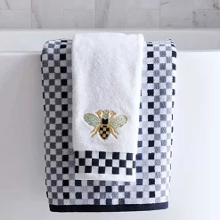 Micro Check Black  White Bath Towel