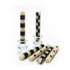 Mini Black  Ivory Dinner Candles, Set of 6