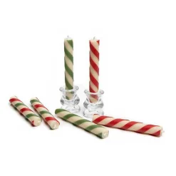 Mini Candy Cane Dinner Candles, Set of 6
