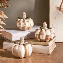 Mocha Capiz Pumpkins, Set of 3