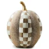 Mocha Check  Block Print Tall Pumpkin