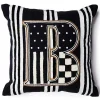 Monogram B Beaded Throw Pillow