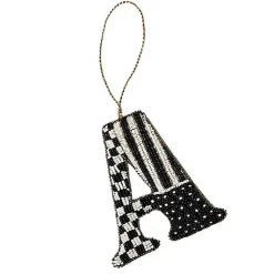 Monogram Beaded A Ornament